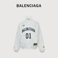 Balenciaga BLCG 26SS Half-Arc 01 Basketball Embroidered Shell Jacket – Off-White SY5600316