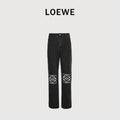 Loewe Anagram Embroidered Straight-Leg Jeans – Black R5200823-BLK