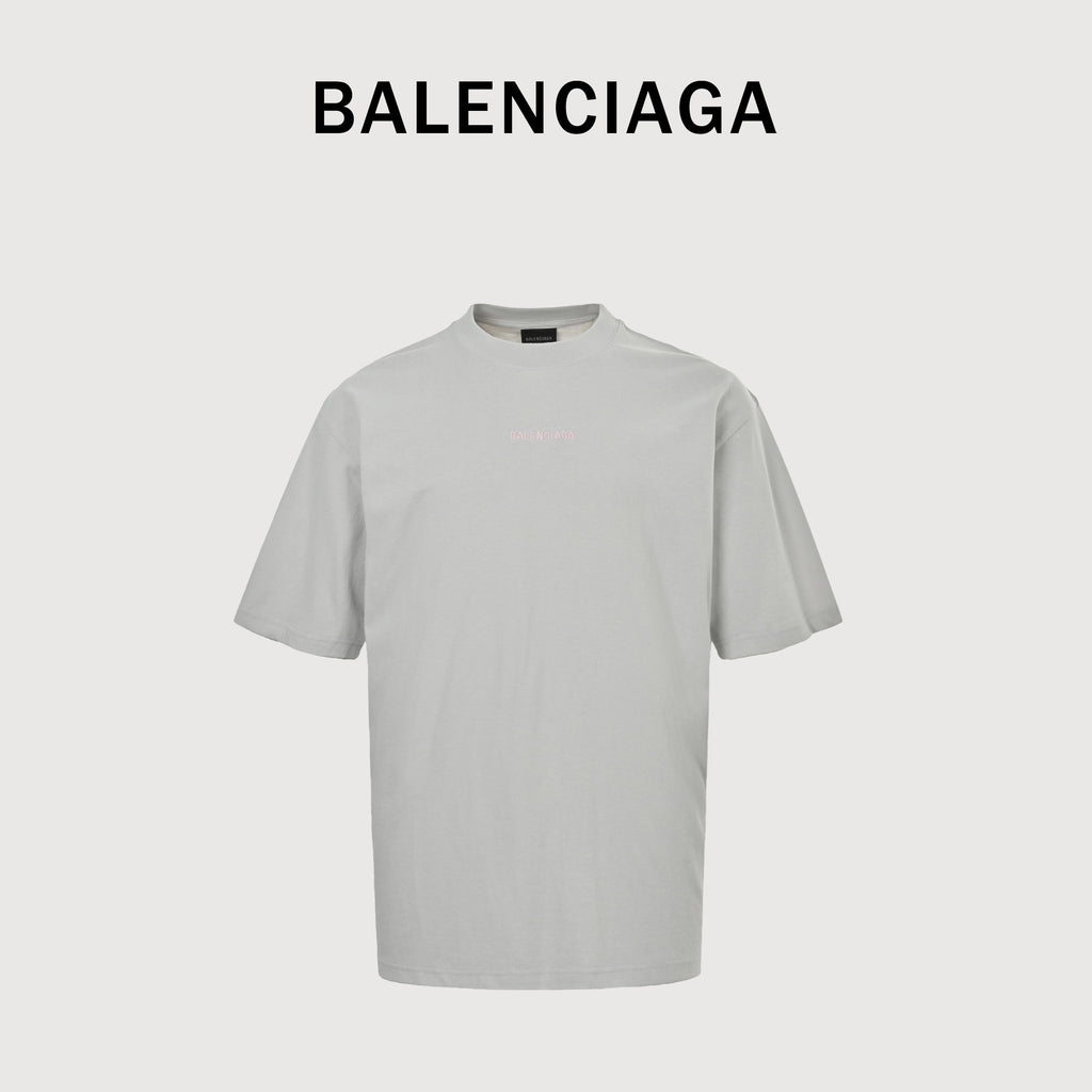 Balenciaga BCLG Pink Letter Embroidered Short Sleeve T-Shirt NP2400108-PNK