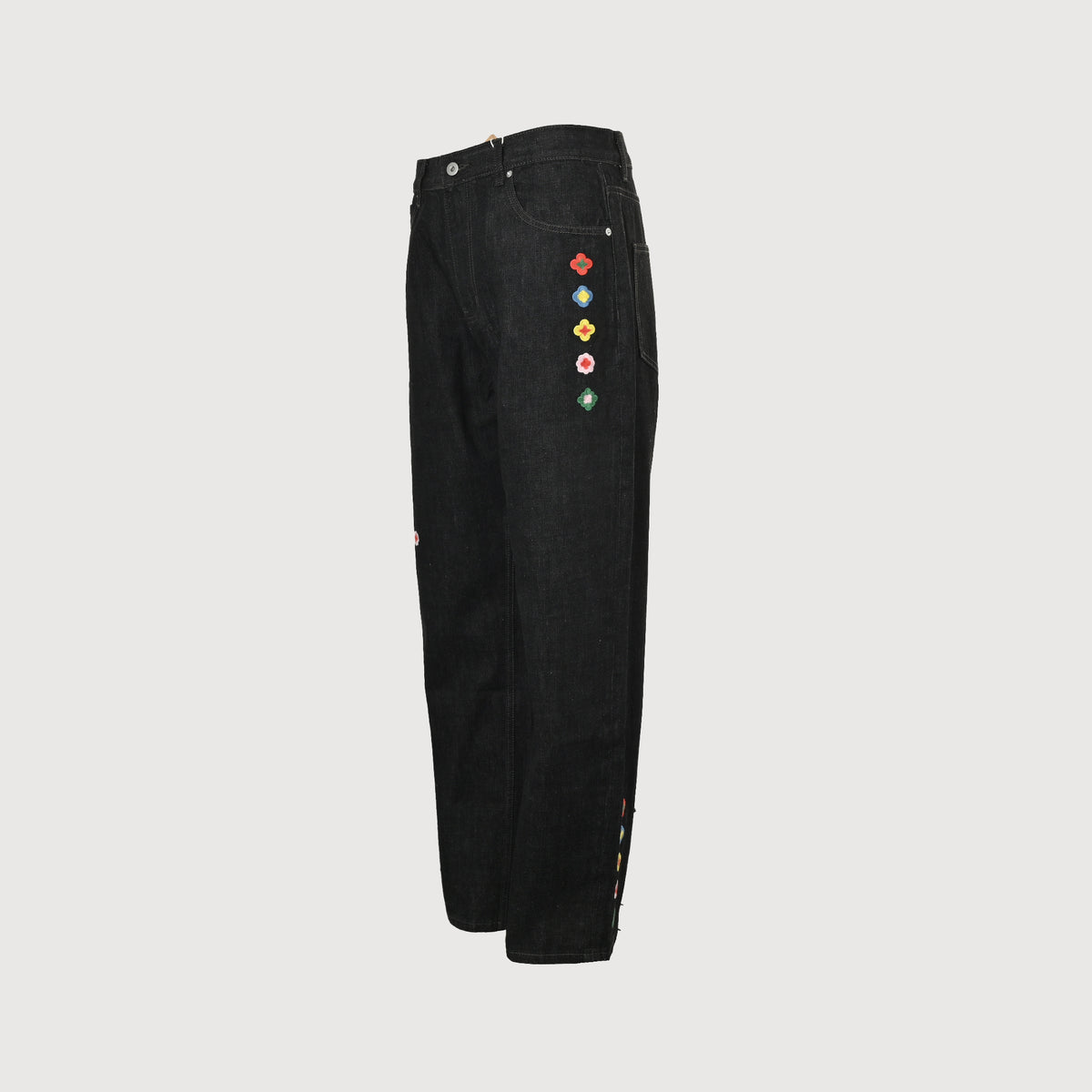 GOODBRAND 2025SS GOODLOVES Floral Vintage Selvedge Raw Jeans – Black SY4801103