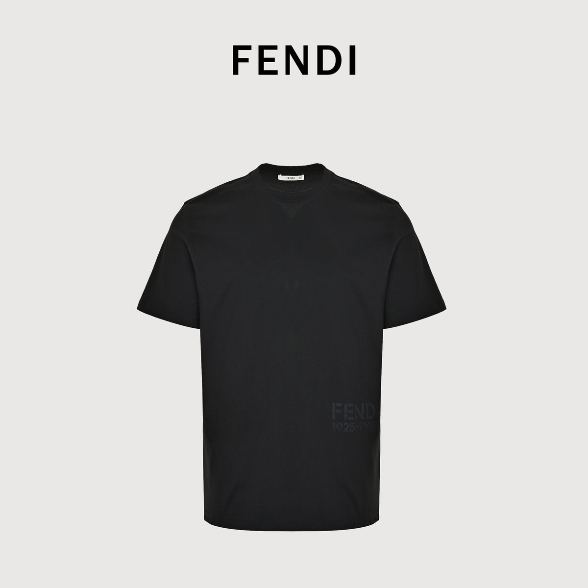 Fendi FD Hem Print Short Sleeve T-Shirt – Black NP2400812