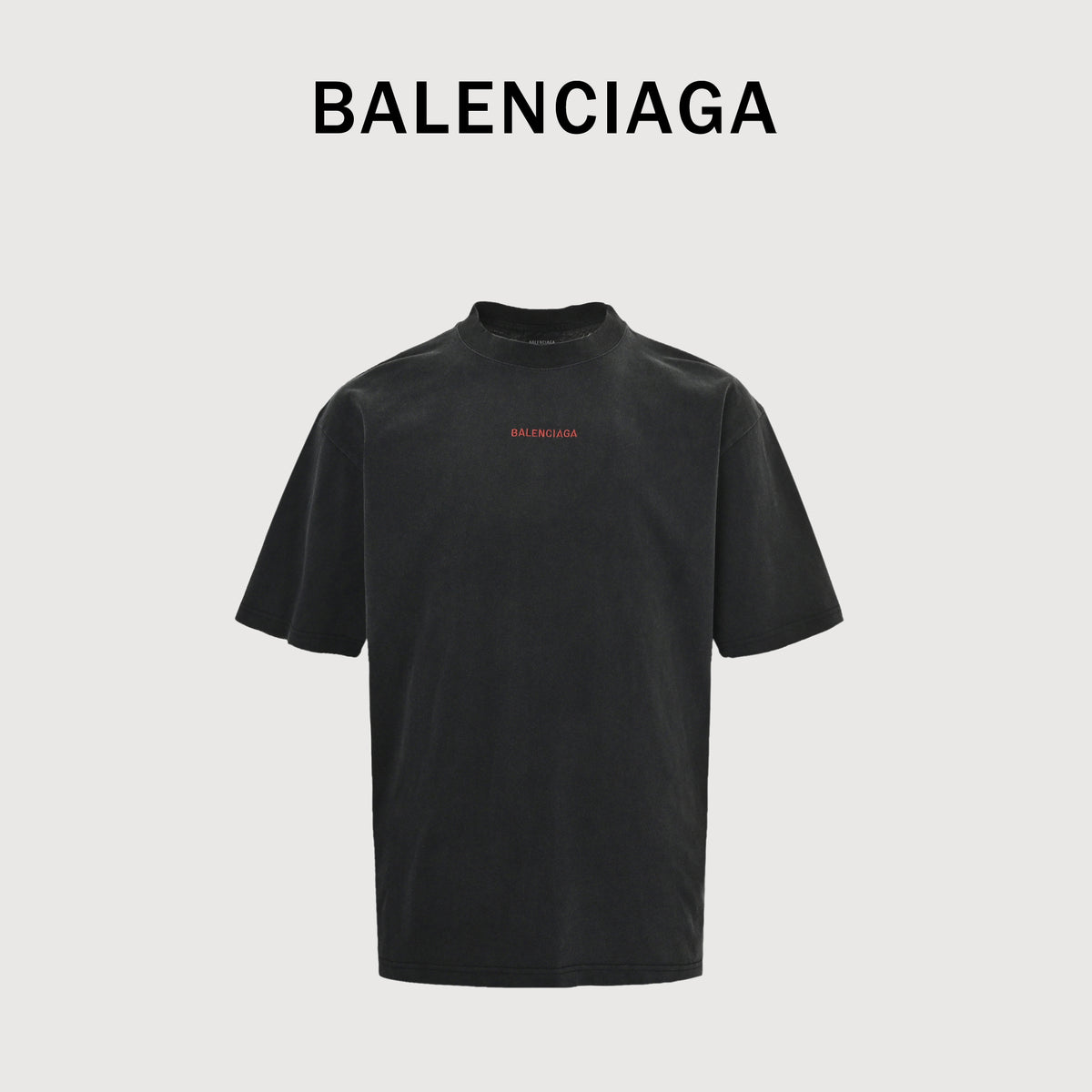 Balenciaga Red Letter Embroidered Short Sleeve T-Shirt  NP2400108