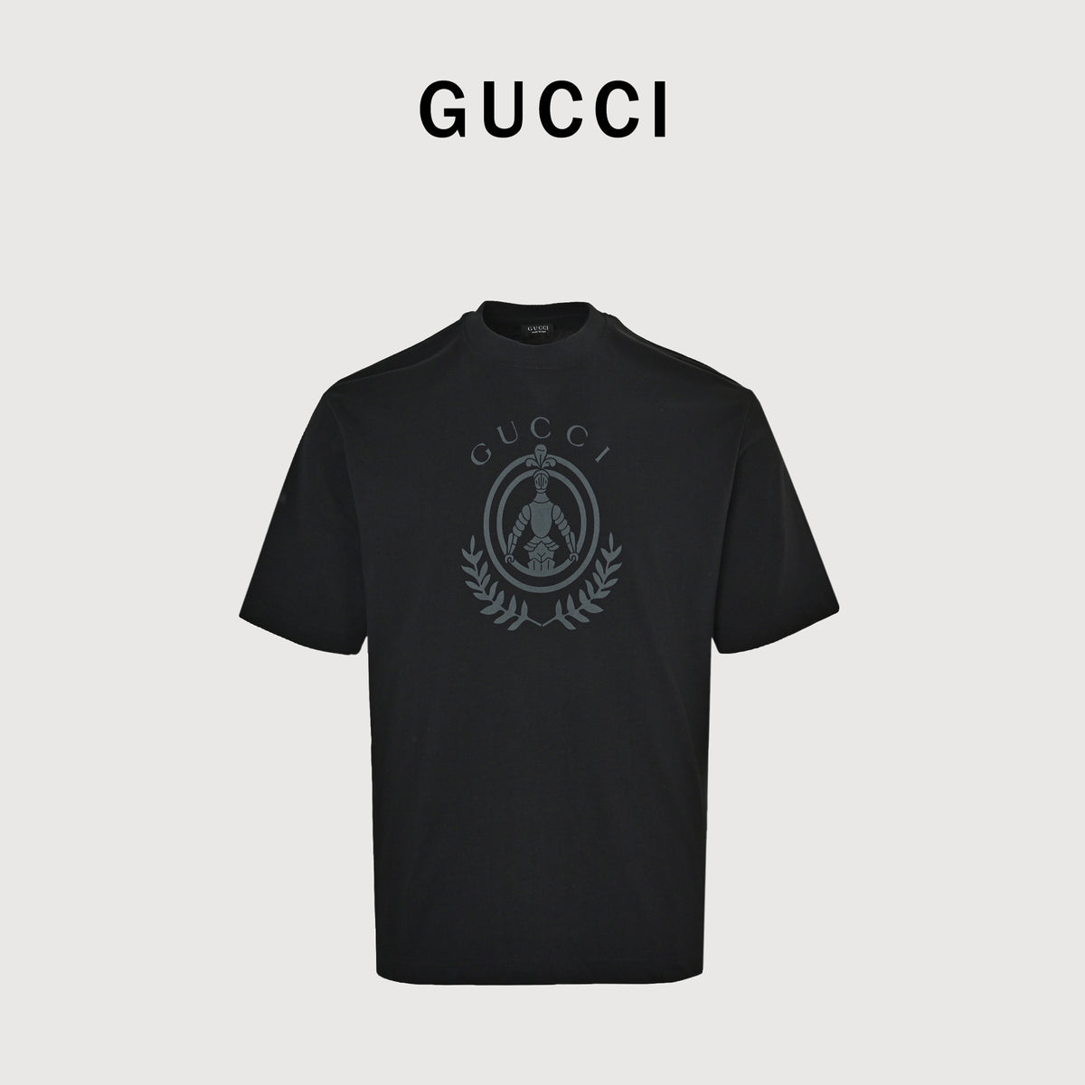 Gucci 26SS Wheat Laurel Crest Badge Print Short Sleeve T-Shirt DK2400808