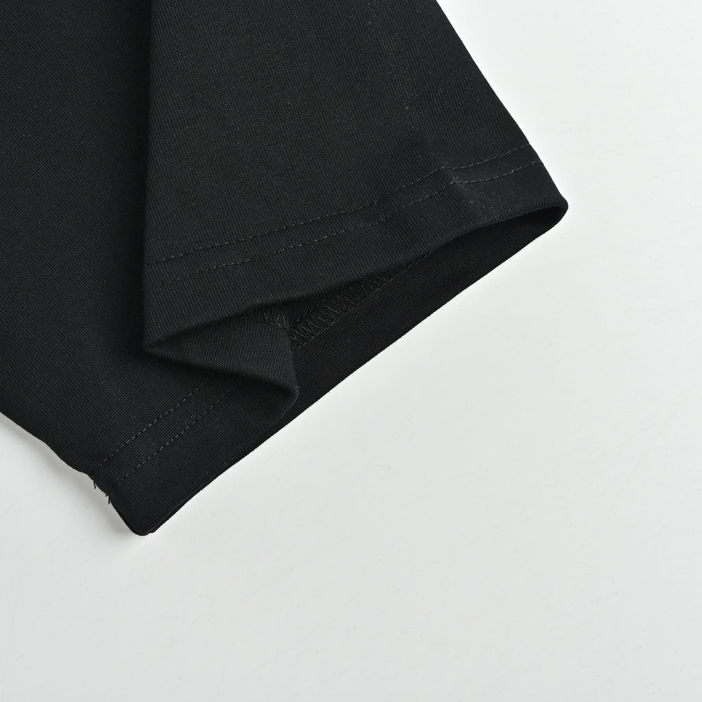 Balenciaga Vertical Script Embroidered Short Sleeve T-Shirt – Black  DK240324-BLK