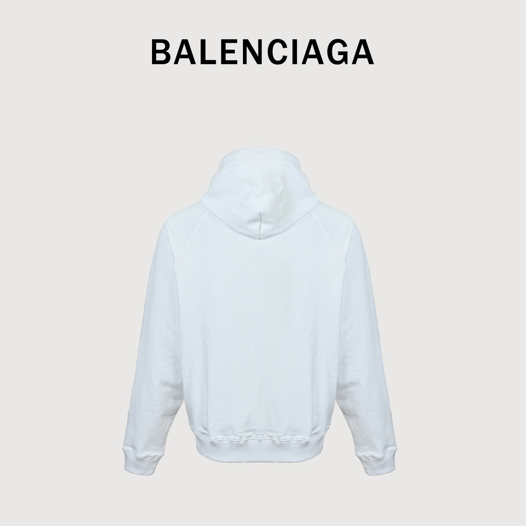 Balenciaga FW26 Bodies Reflective 6B Print Full-Zip Hoodie — White A0016VTUVQ59000