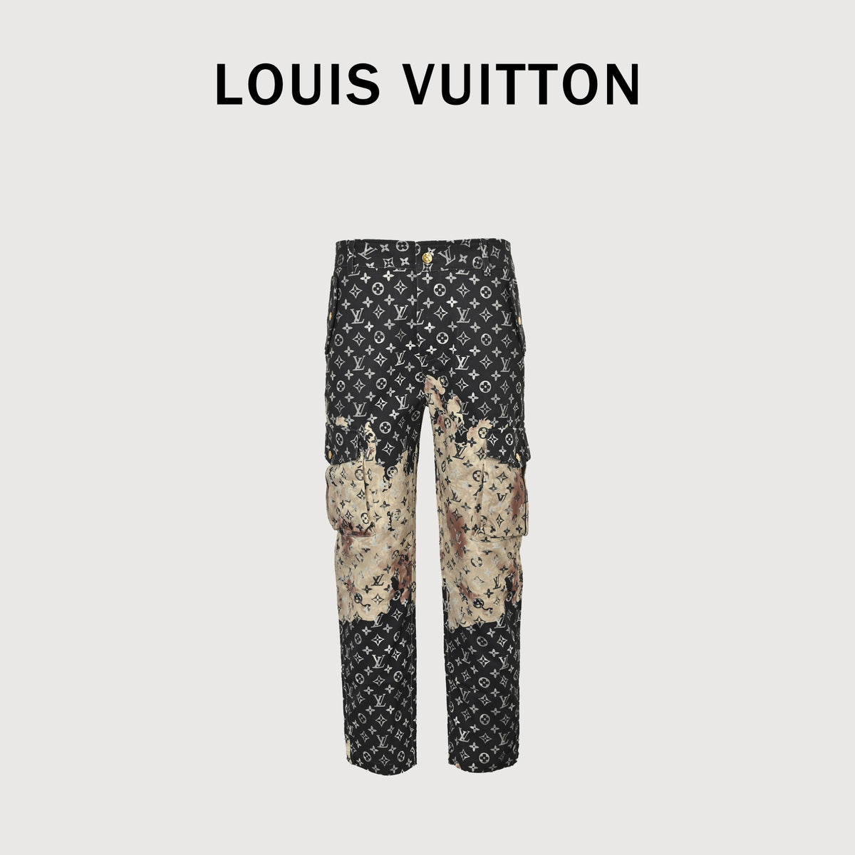 Louis Vuitton LV Monogram All-Over Print Tie-Dye Denim Cargo Pants 2025HY5200928