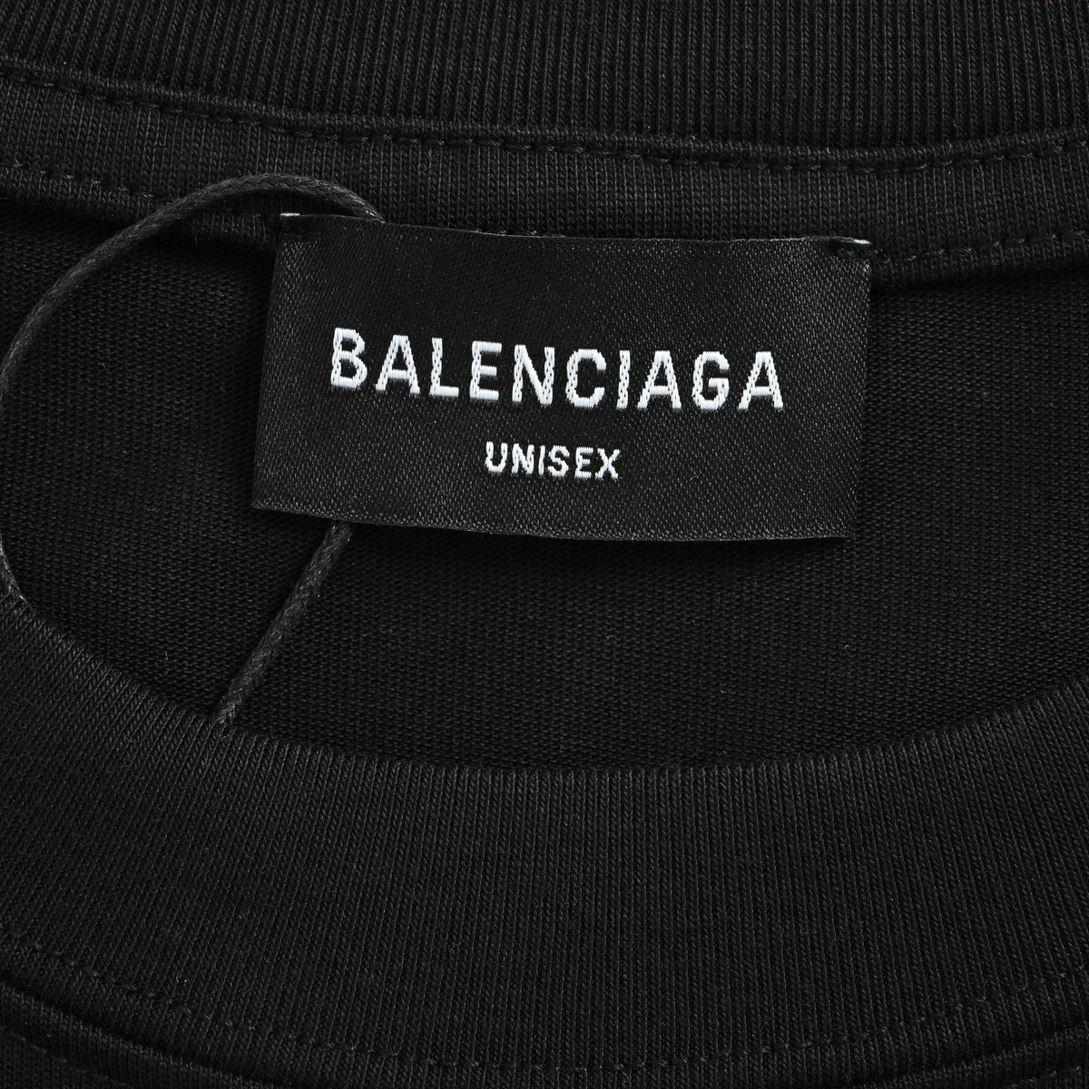 Balenciaga Vertical Script Embroidered Short Sleeve T-Shirt – Black  DK240324-BLK