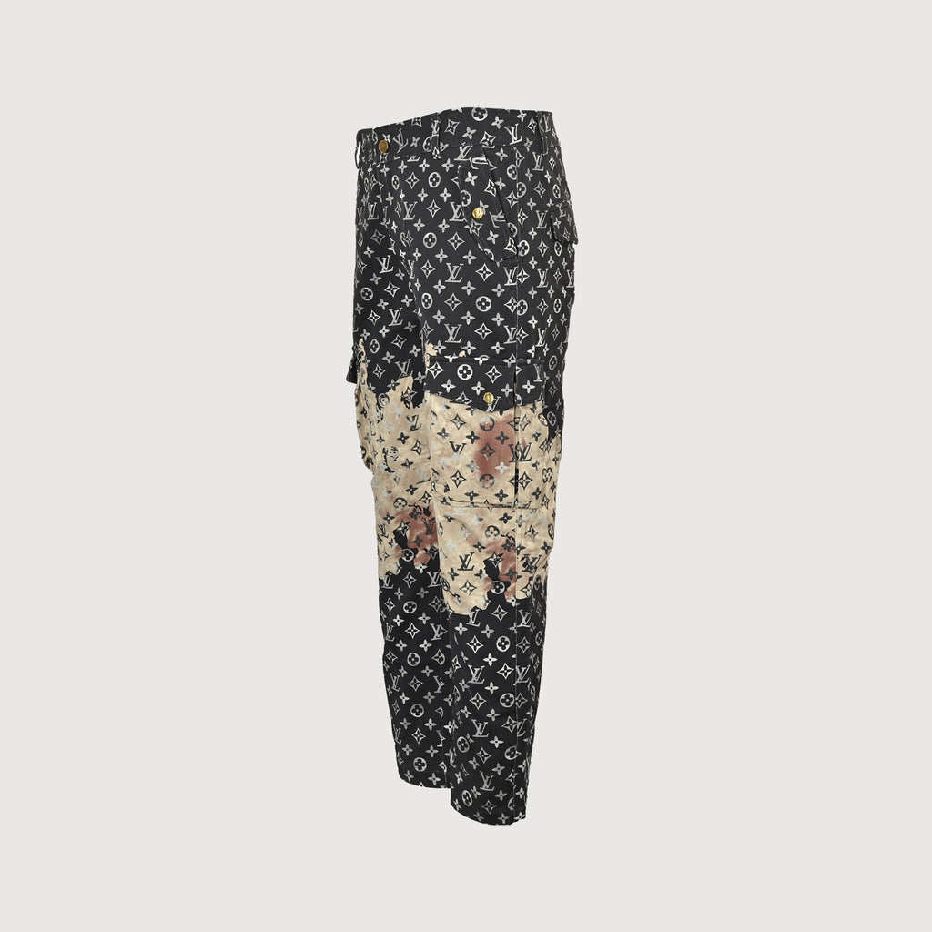 Louis Vuitton LV Monogram All-Over Print Tie-Dye Denim Cargo Pants 2025HY5200928