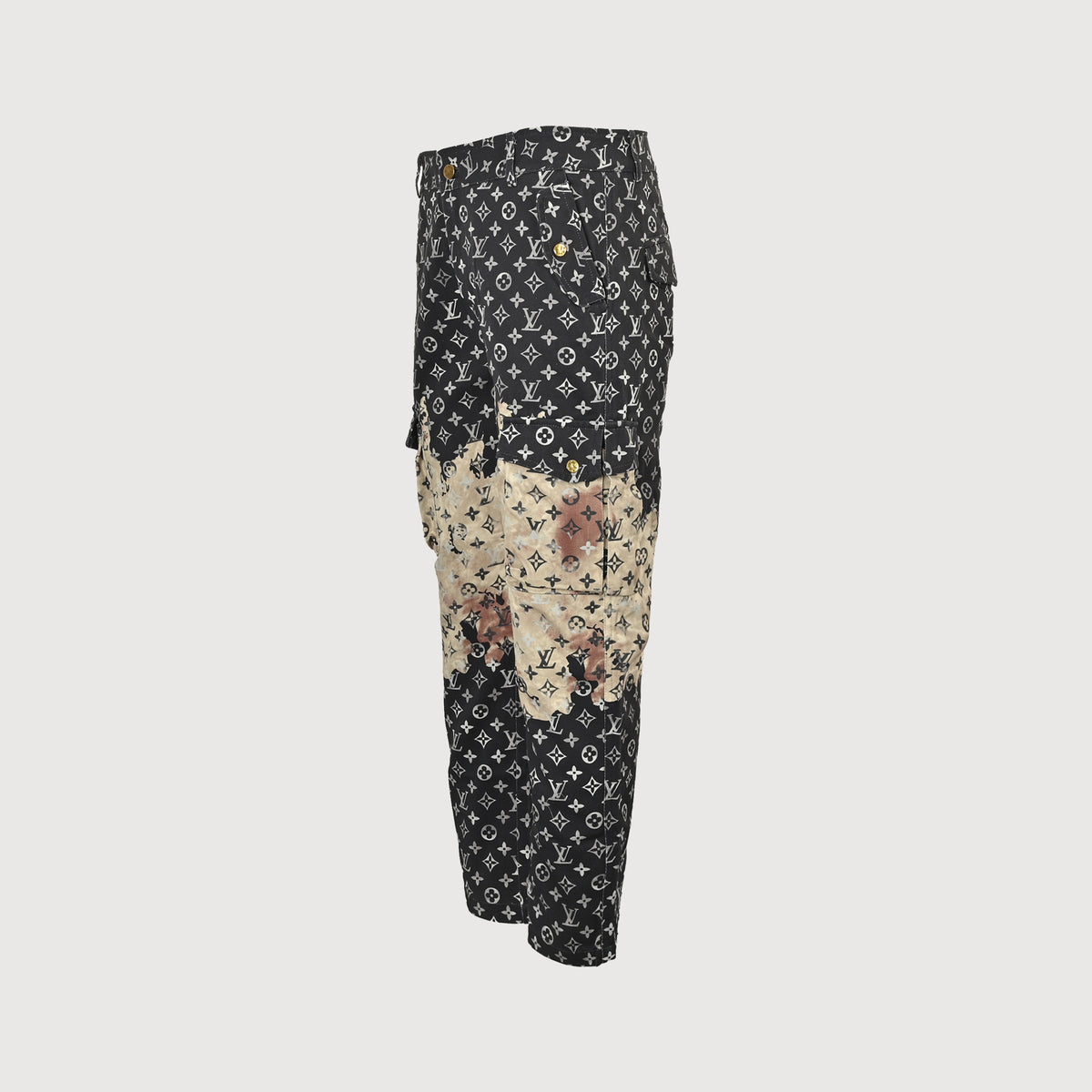 Louis Vuitton LV Monogram All-Over Print Tie-Dye Denim Cargo Pants 2025HY5200928