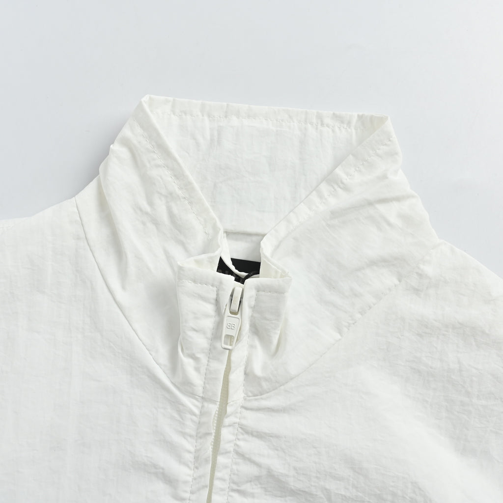 Balenciaga BLCG 26SS Half-Arc 01 Basketball Embroidered Shell Jacket – Off-White SY5600316