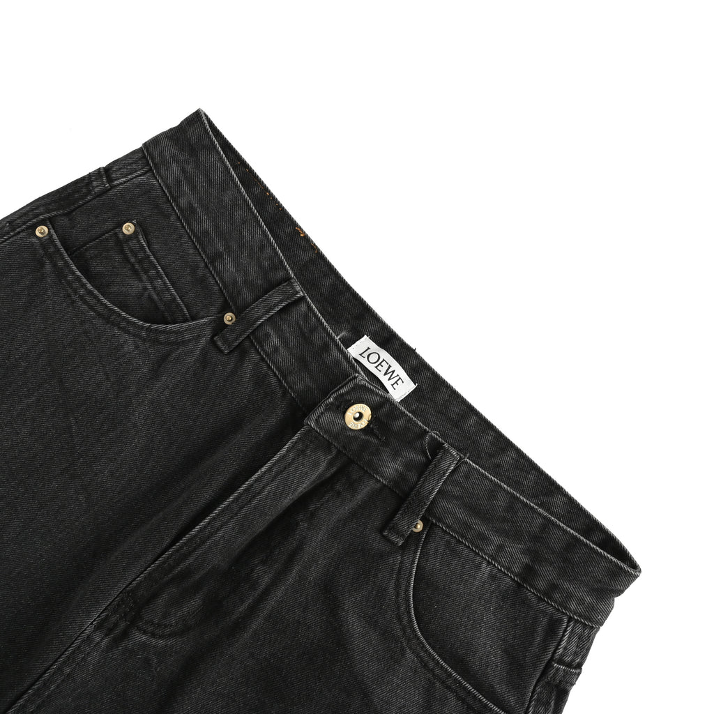 Loewe Anagram Embroidered Straight-Leg Jeans – Black R5200823-BLK