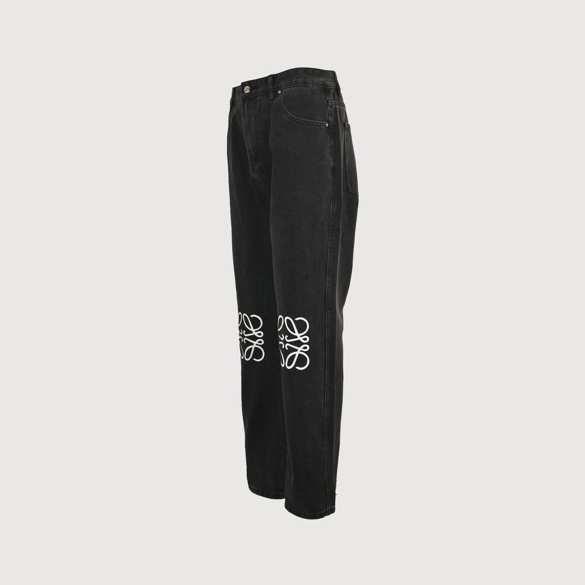 Loewe Anagram Embroidered Straight-Leg Jeans – Black R5200823-BLK