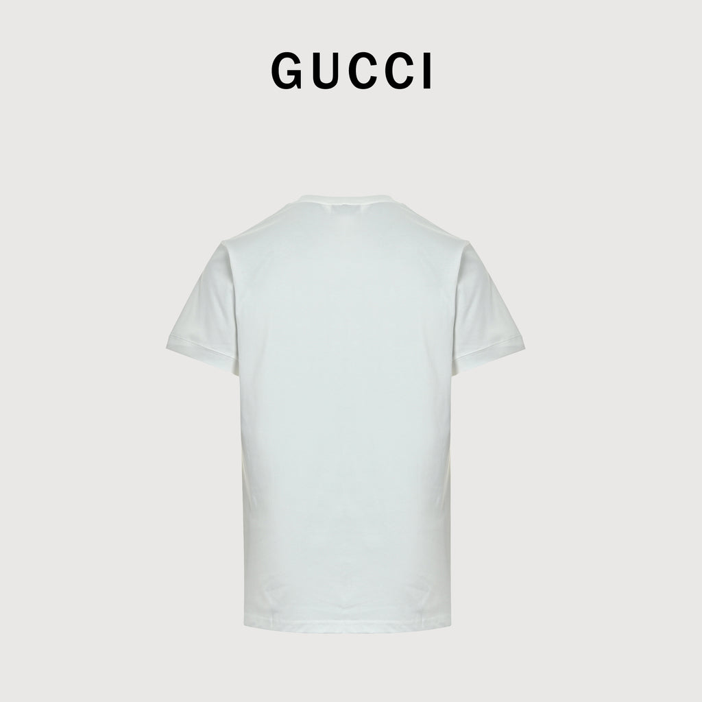 Gucci 26SS Firenze Vintage Label Print Short Sleeve T-Shirt – White  DK2400731
