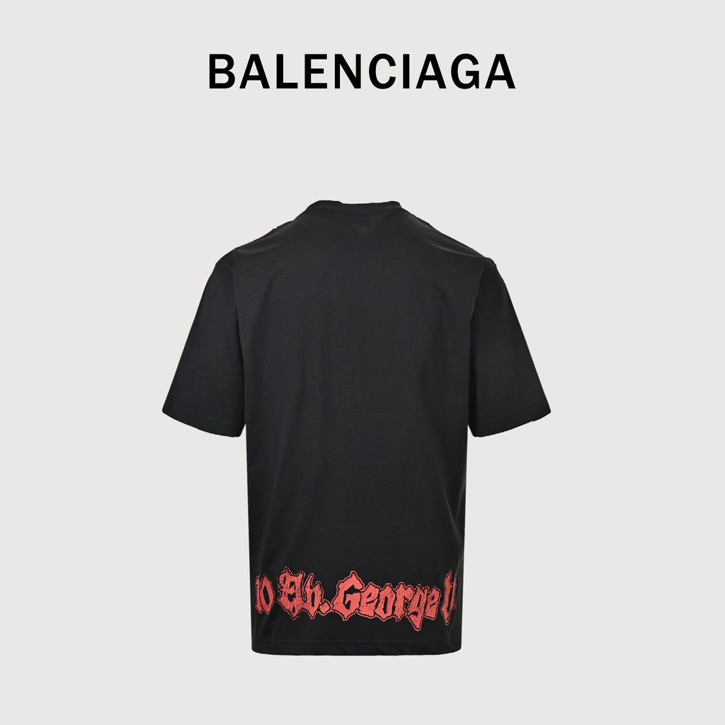 Balenciaga Stage Curtain Crackle Print Short Sleeve T-Shirt YS3000418