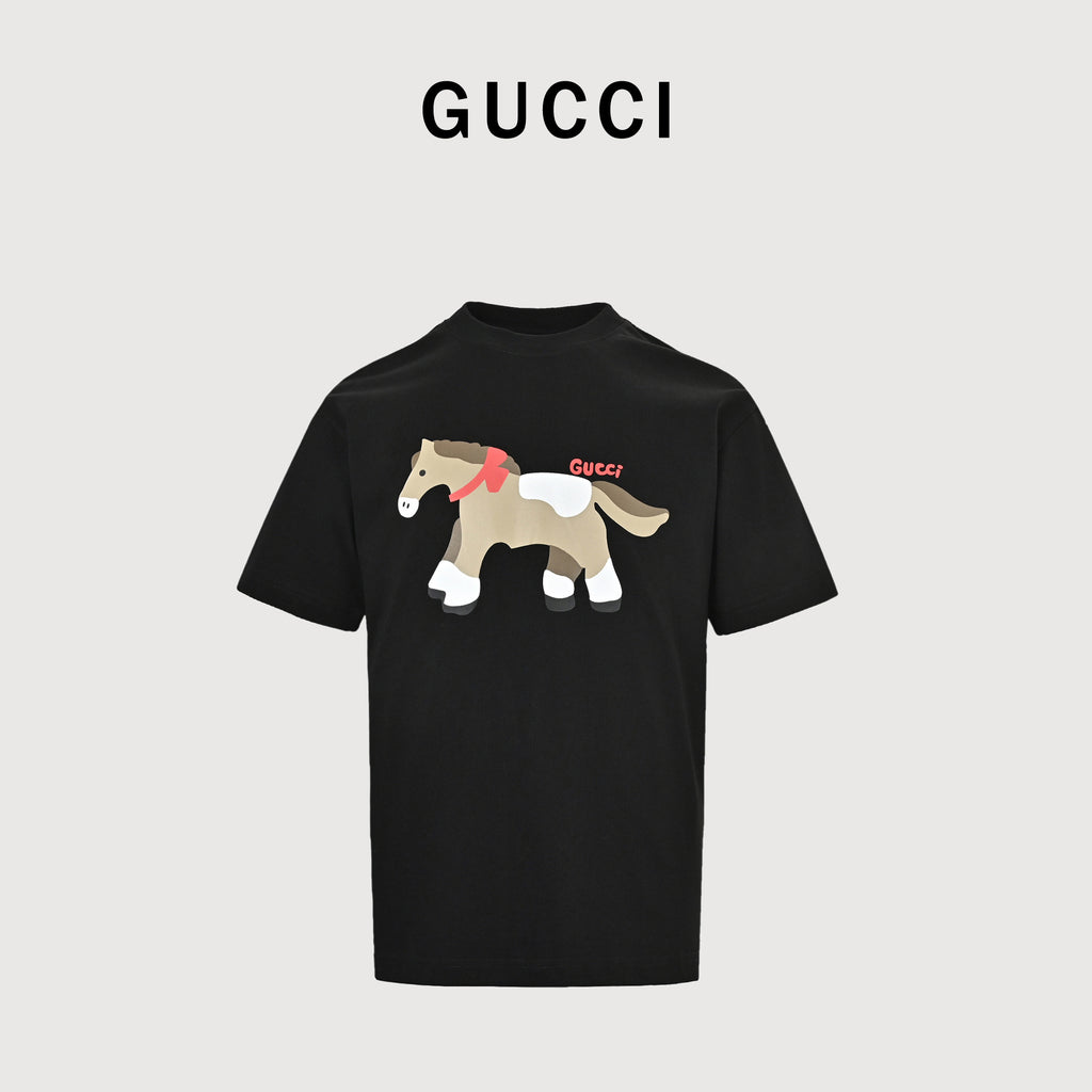 Gucci New Cartoon Series Pony Short Sleeve T-Shirt – Black  TS2600330