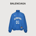 Balenciaga BLCG 26SS Half-Arc 01 Basketball Embroidered Shell Jacket – Royal Blue   822226TPQ384003