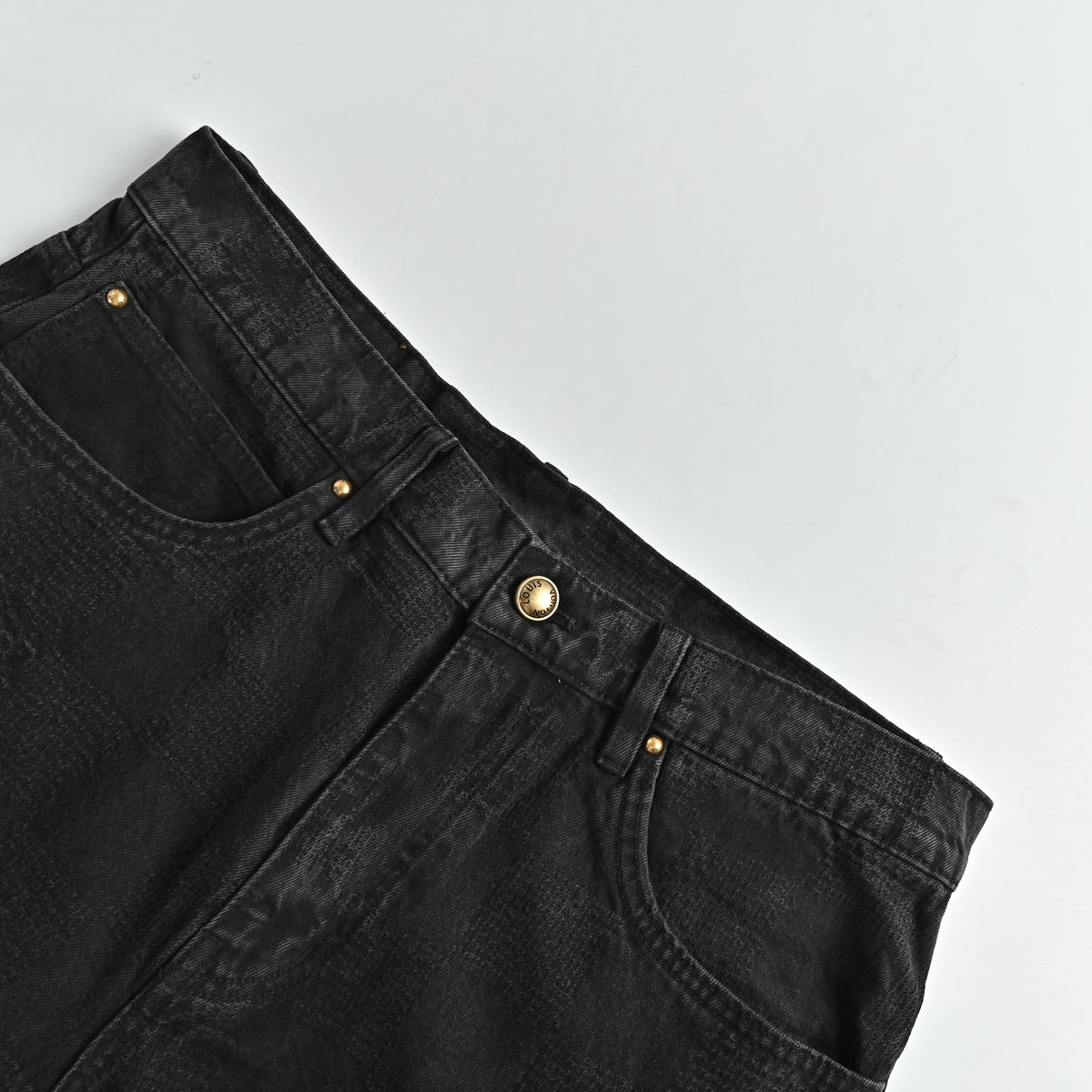Louis Vuitton LV 24FW Tonal Check Jacquard Straight-Leg Jeans 2026 TS7200829-24FW