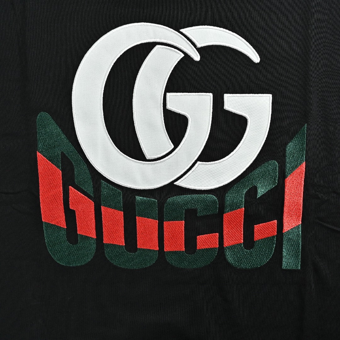 Gucci GG Patch Red & Green Letter Embroidered T-Shirt DK2400716