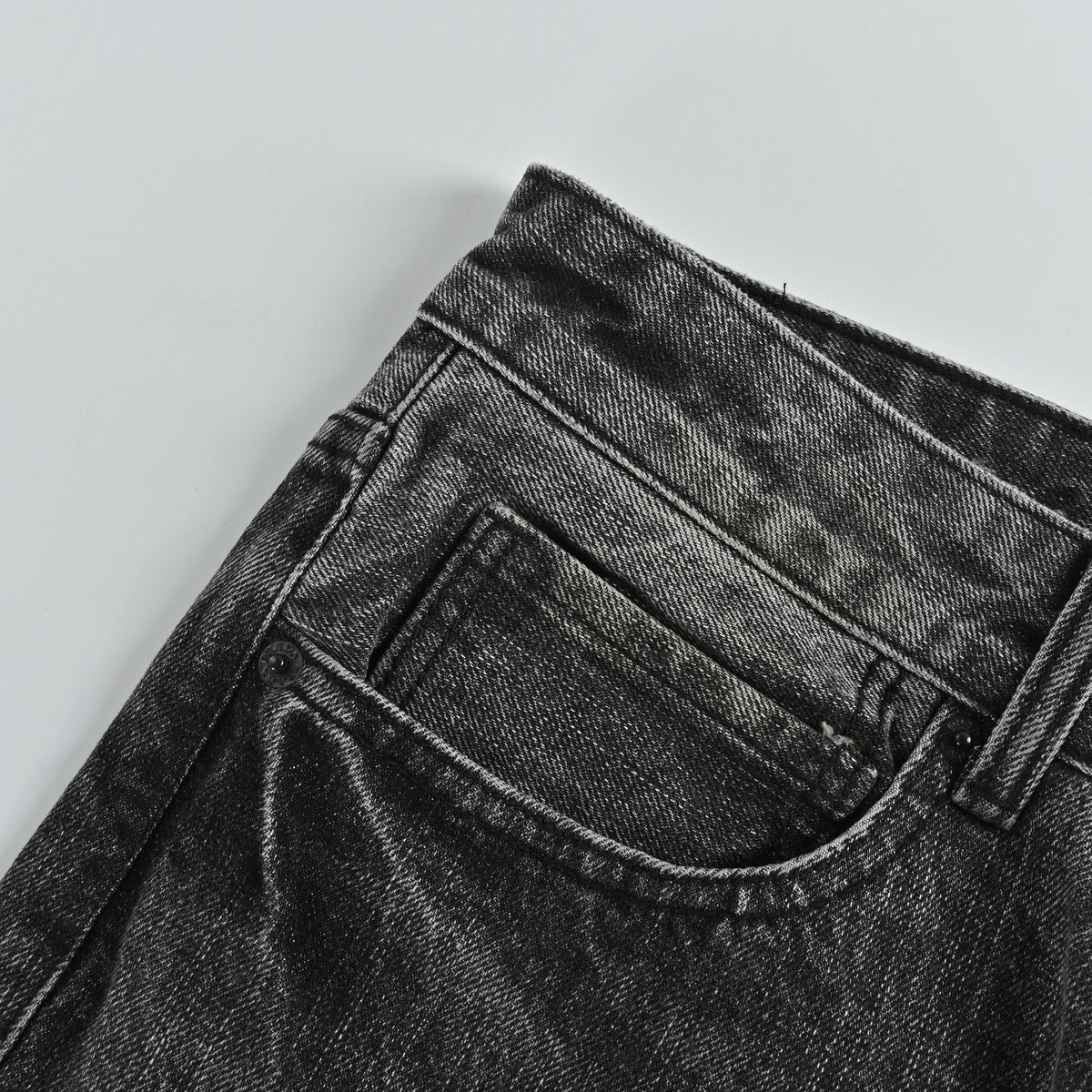 Prada 23FW Triangle Logo Embossed Relief Washed Slim Jeans – Charcoal XM5200100
