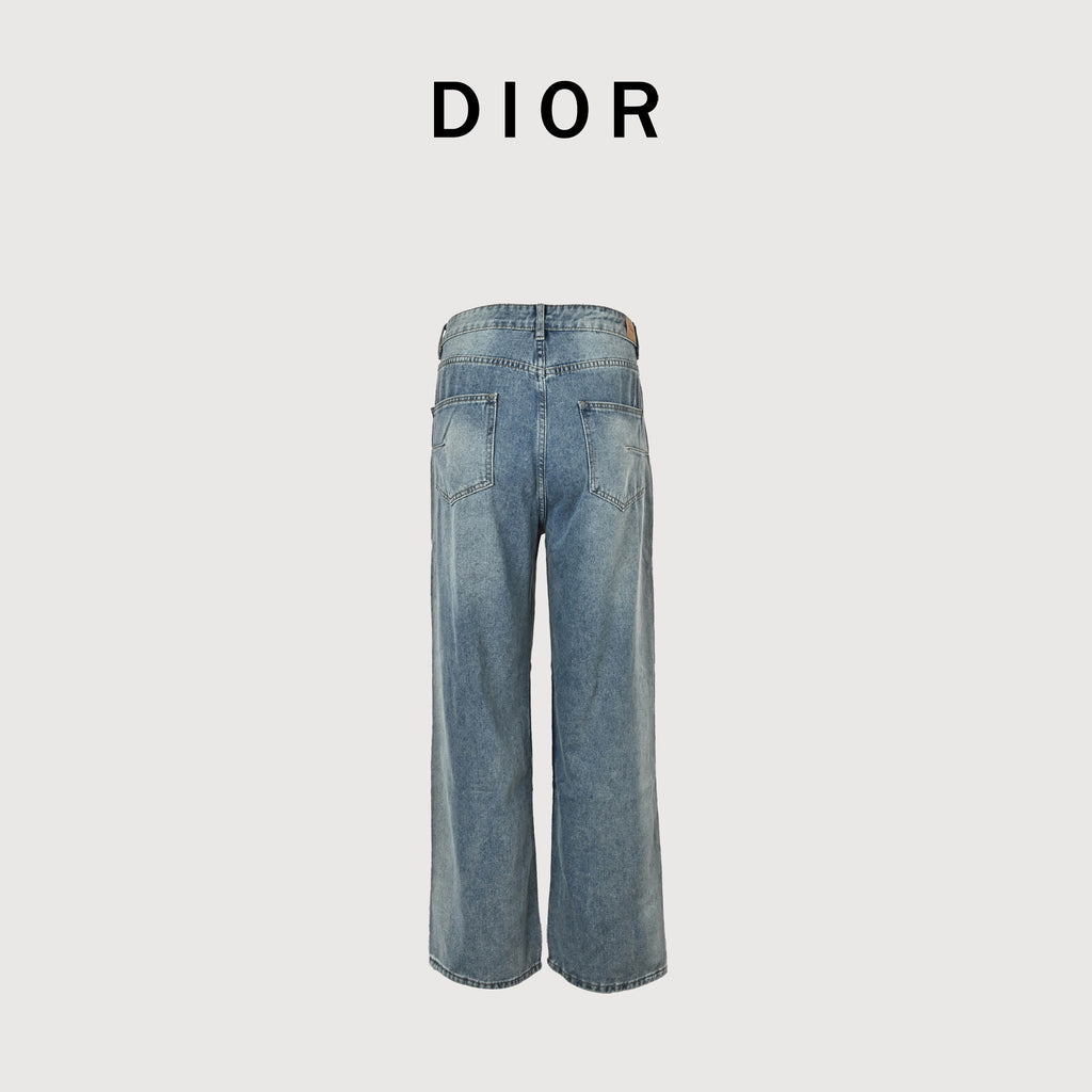 Dior Vintage Patchwork Wide-Leg Jeans – Light Blue Wash  R4400518