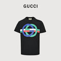 Gucci 23SS Double G Interlocking Colorblock Logo Print T-Shirt  DK2200722
