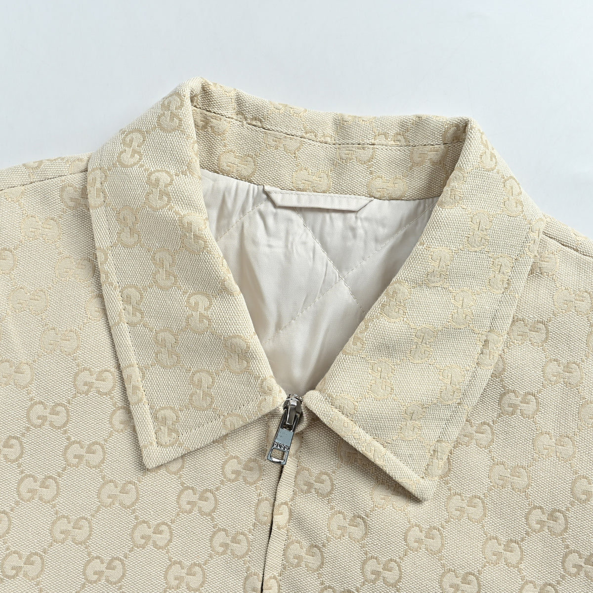 Gucci GG All-Over Jacquard Embroidered Vintage Shirt-Collar Jacket  FY7800921