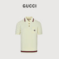 Gucci 25SS Pocket Embroidered Knit Polo Shirt – Cream DK3000722