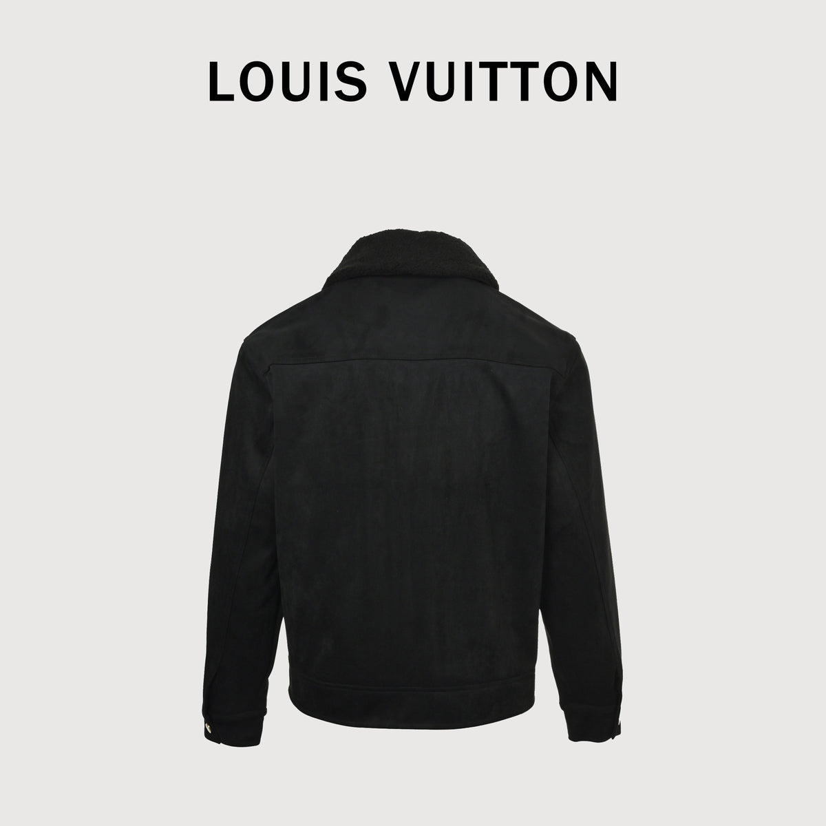 Louis Vuitton LV Embossed Relief Shearling-Collar Denim Jacket 2025HY7001115