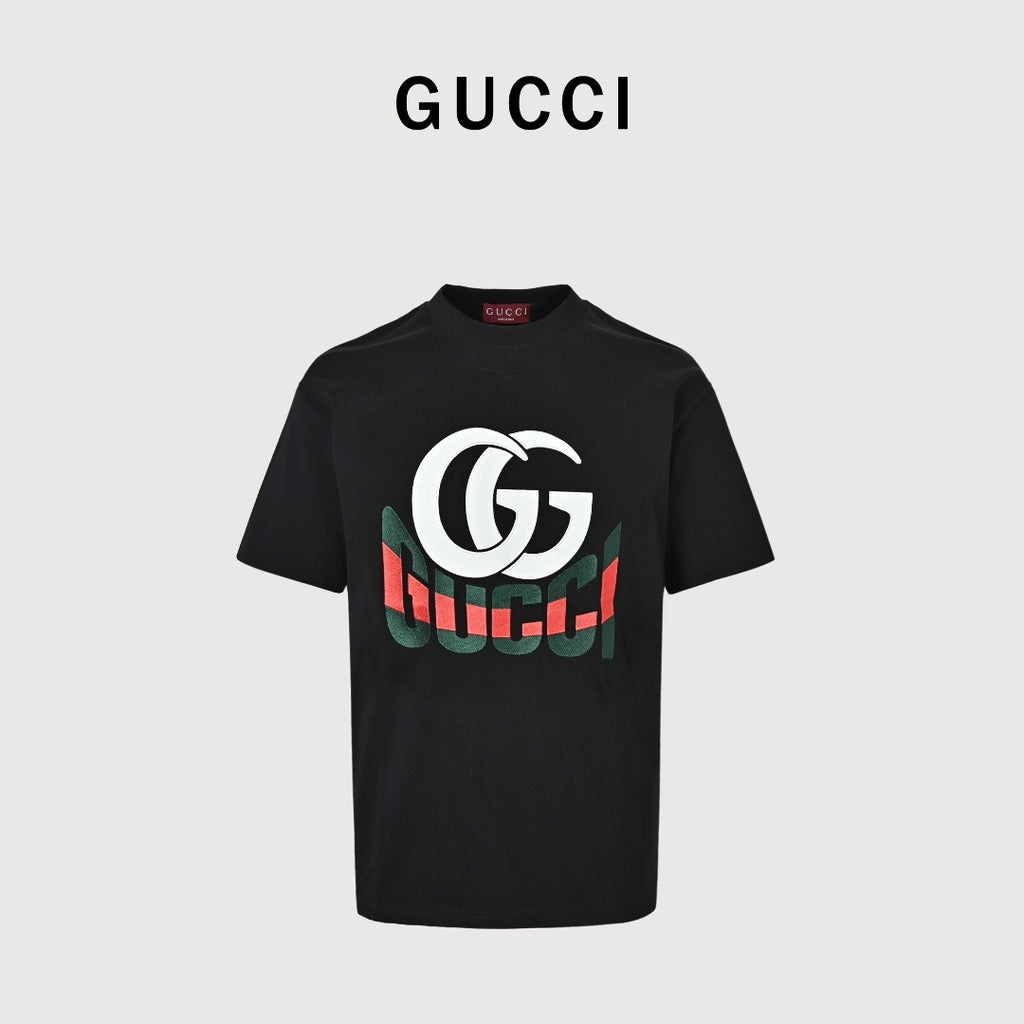 Gucci GG Patch Red & Green Letter Embroidered T-Shirt DK2400716