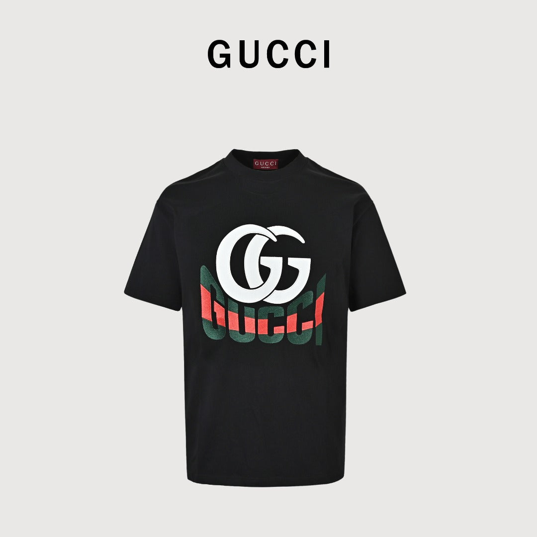 Gucci GG Patch Red & Green Letter Embroidered T-Shirt DK2400716