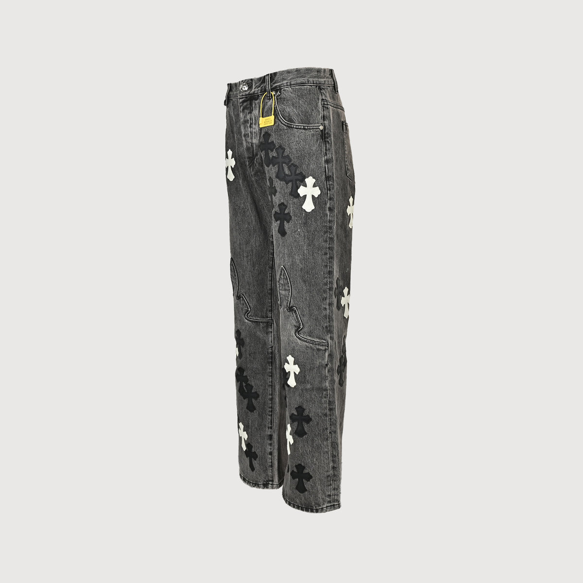 Chrome Hearts CH Limited Flame Leather Cross Patch Jeans CH-20261382