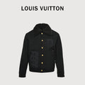 Louis Vuitton LV Embossed Relief Shearling-Collar Denim Jacket 2025HY7001115