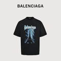 Balenciaga Paris Thunderstorm Lightning Tower Washed Distressed T-Shirt XBK2600404