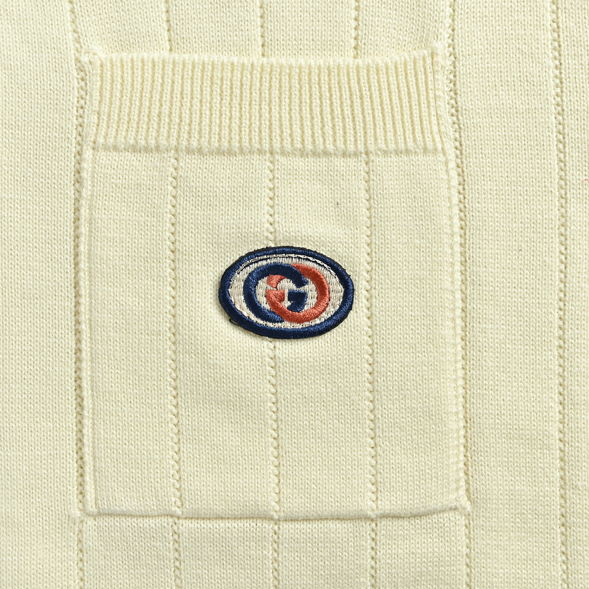 Gucci 25SS Pocket Embroidered Knit Polo Shirt – Cream DK3000722