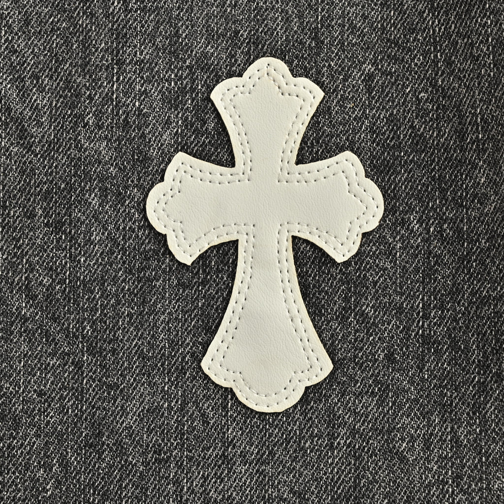 Chrome Hearts CH Limited Flame Leather Cross Patch Jeans CH-20261382