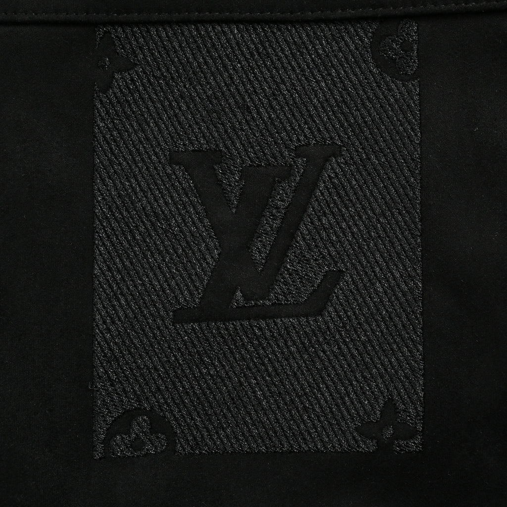 Louis Vuitton LV Embossed Relief Shearling-Collar Denim Jacket 2025HY7001115