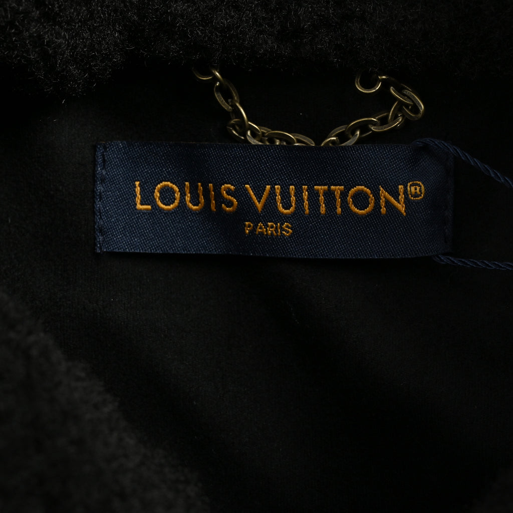 Louis Vuitton LV Embossed Relief Shearling-Collar Denim Jacket 2025HY7001115