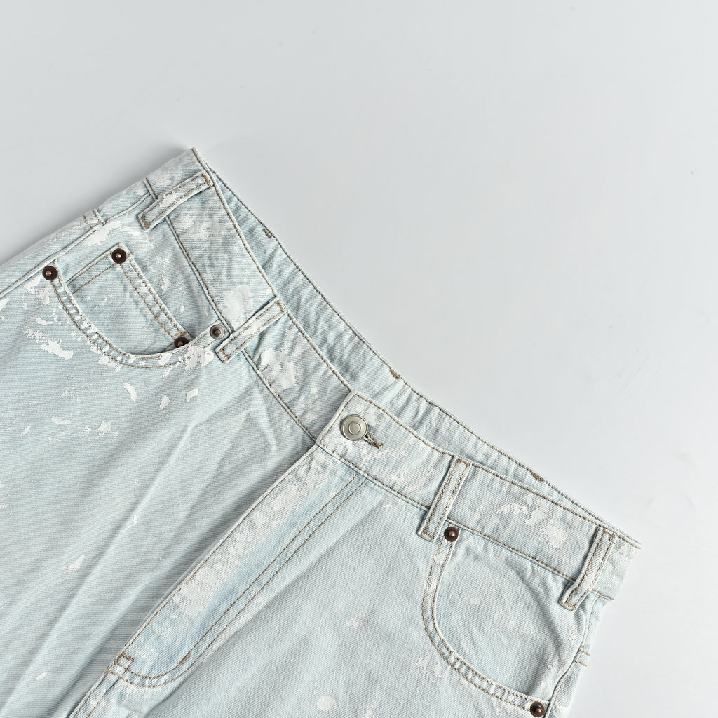 Maison Margiela 26SS Paint Splash Five-Pocket Straight-Leg Jeans – Ice Blue  HH6000701