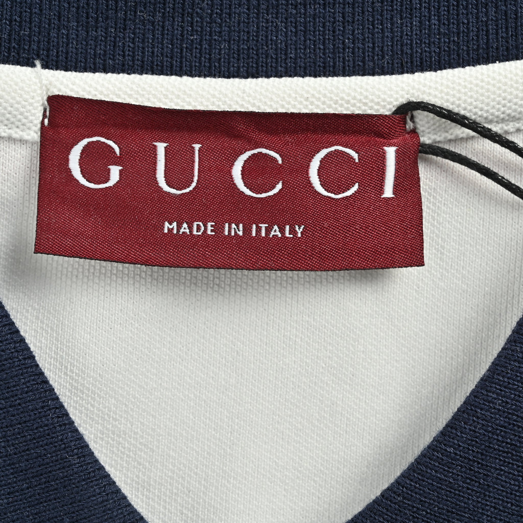Gucci 26SS Classic Double-G Embroidered Short Sleeve Polo Shirt – White SG2800331