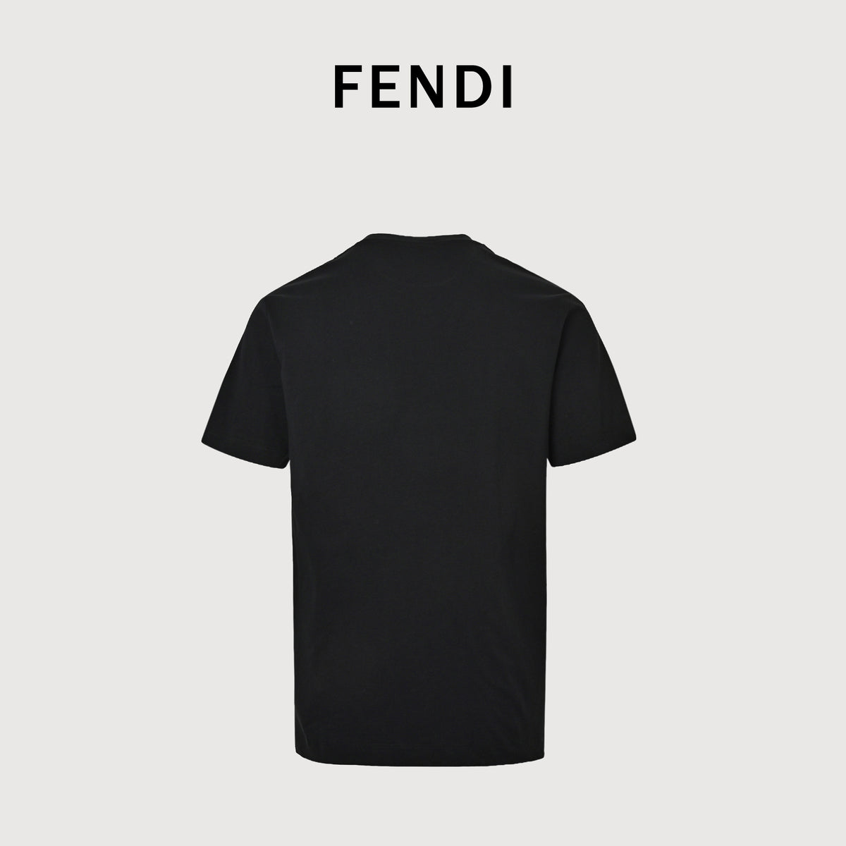 Fendi Tonal Crystal Embroidered Short Sleeve T-Shirt – Black FY2400628