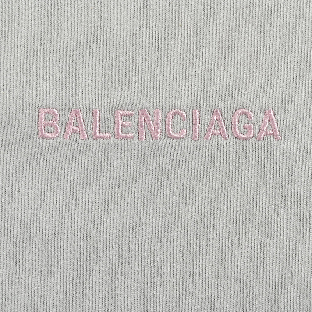 Balenciaga BCLG Pink Letter Embroidered Short Sleeve T-Shirt NP2400108-PNK