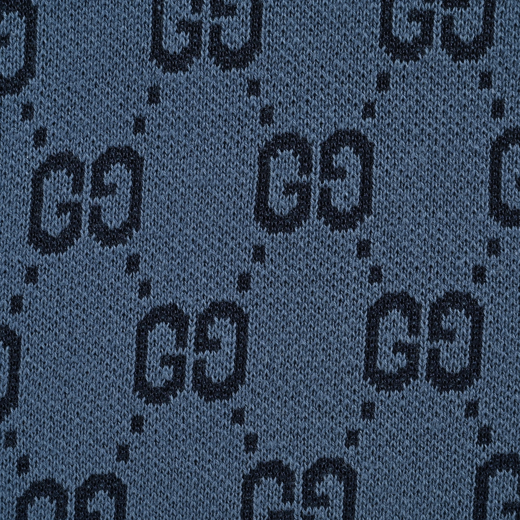 Gucci GG Monogram Gradient Dip-Dye Jacquard Knit Polo Shirt – Navy to White DK3200412