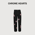 Chrome Hearts Couture Cross Leather Appliqué Washed Straight-Leg Jeans – Black  XM5600824