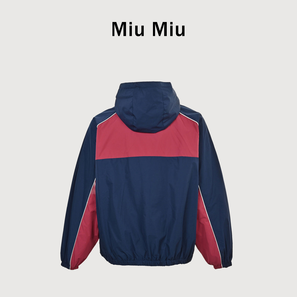 Miu Miu 25FW Color-Block Splice Shell Jacket – Navy / Burgundy SY5200731-NBG