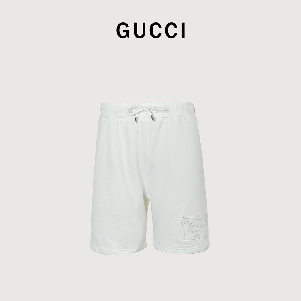 Gucci 26SS Hem Embroidered Logo Shorts  XM3000716