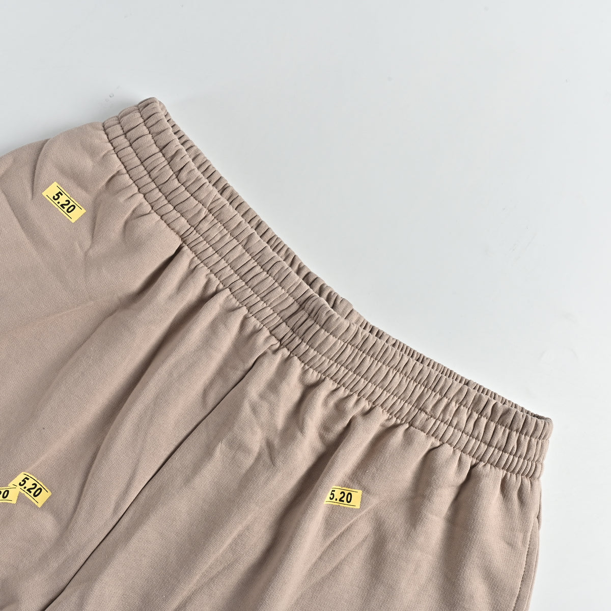 Balenciaga 26SS 520 Series Label Sticker Print Shorts – Taupe HH3200608