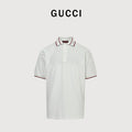 Gucci 25SS Rib Jacquard Short Sleeve Polo Shirt – White784422-XJGSQ-9074