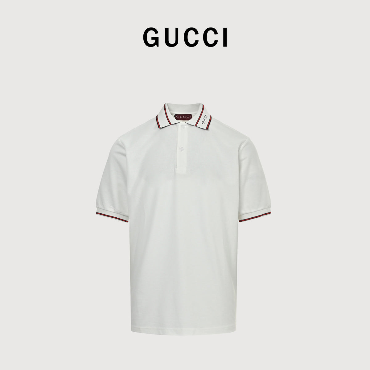 Gucci 25SS Rib Jacquard Short Sleeve Polo Shirt – White784422-XJGSQ-9074