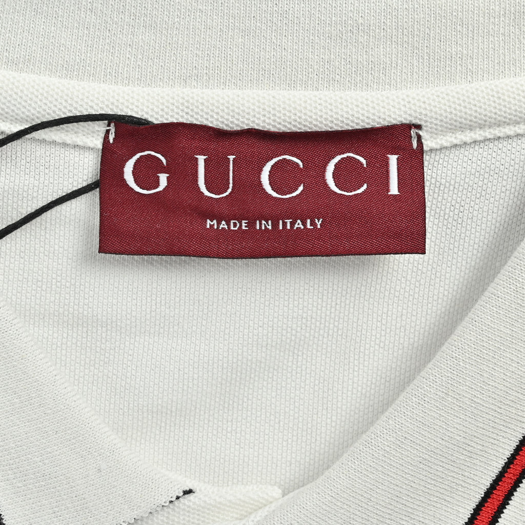 Gucci 25SS Rib Jacquard Short Sleeve Polo Shirt – White784422-XJGSQ-9074