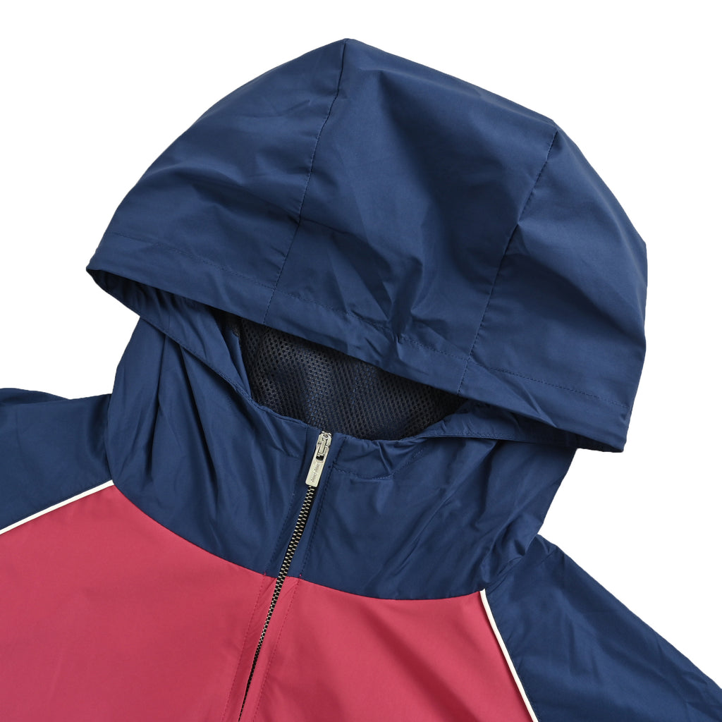 Miu Miu 25FW Color-Block Splice Shell Jacket – Navy / Burgundy SY5200731-NBG